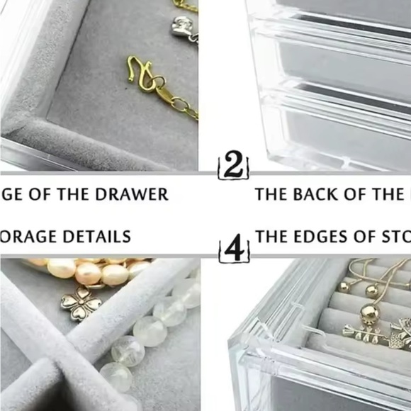 Chic White Jewelry Organizer with Clear Lid and Multiple Compartments
0227 - Picture 7 of 7